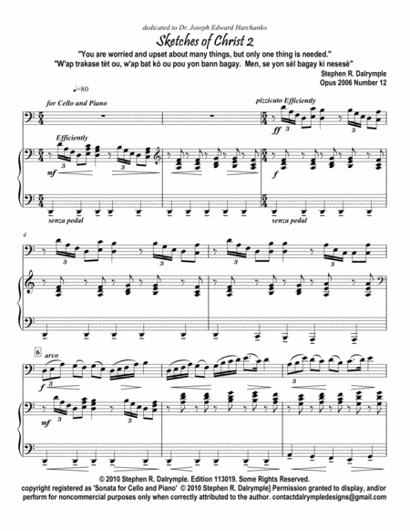 Sketches Of Christ 2 Only One Thing Is Needed Tone Poem For Instrumental Solo And Piano By Stephen R Dalrymple Sheet Music