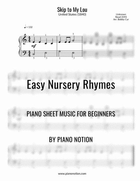 Skip To My Lou Easy Piano Solo Sheet Music