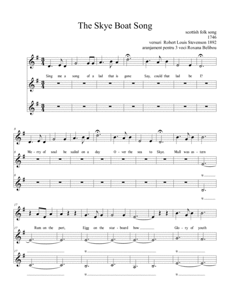 Skye Boat Song Ssa A Cappella Sheet Music