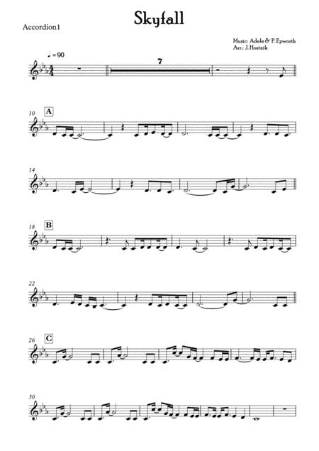 Free Sheet Music Skyfall Accordion Orchestra Parts