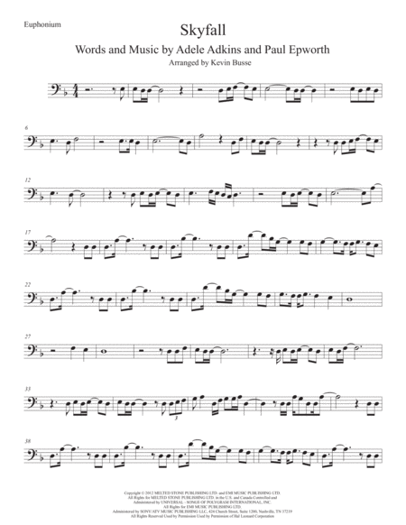 Free Sheet Music Skyfall Euphonium