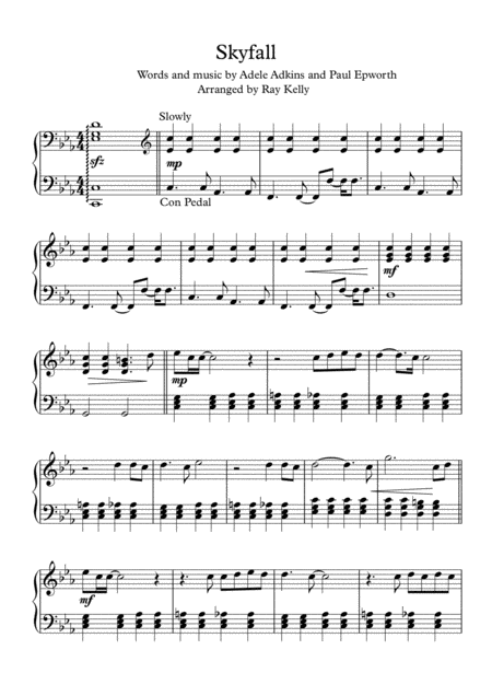 Free Sheet Music Skyfall