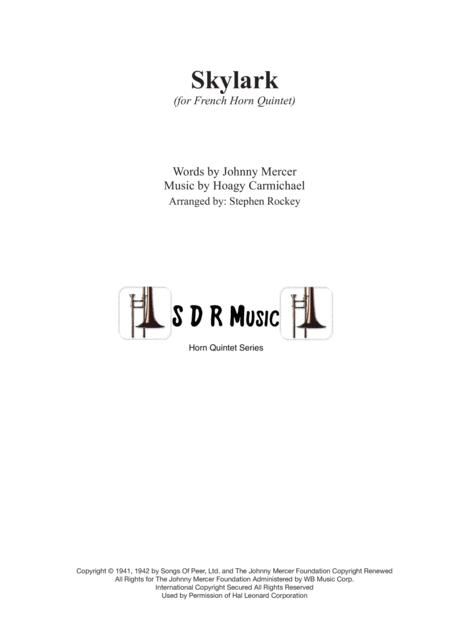 Free Sheet Music Skylark For French Horn Quintet