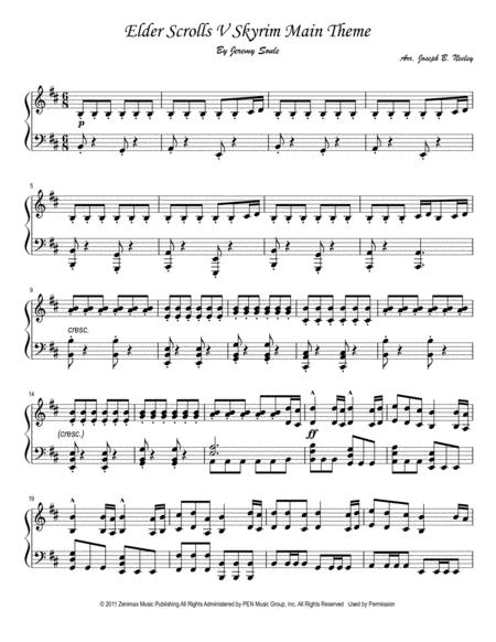 Skyrim Main Theme Sheet Music