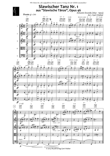 Slavic Dance No 1 Sheet Music