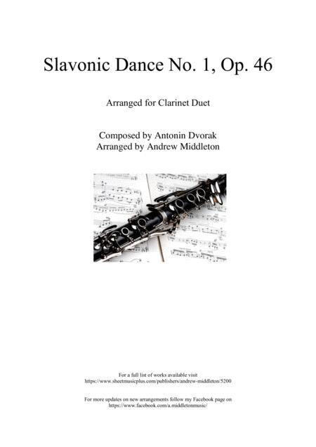 Slavonic Dance No 1 Op 46 Arranged For Clarinet Duet Sheet Music