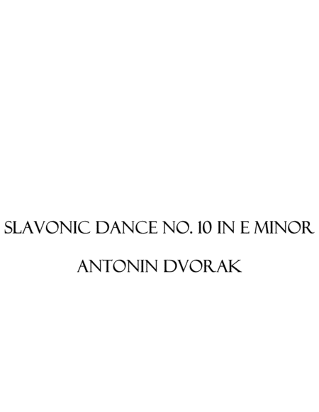 Slavonic Dance No 10 In E Minor Trio Sheet Music