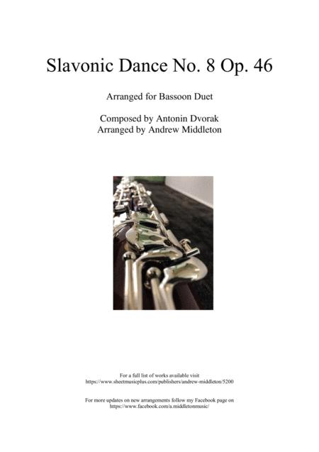 Free Sheet Music Slavonic Dance No 8 Op 46 Arranged For Bassoon Duet