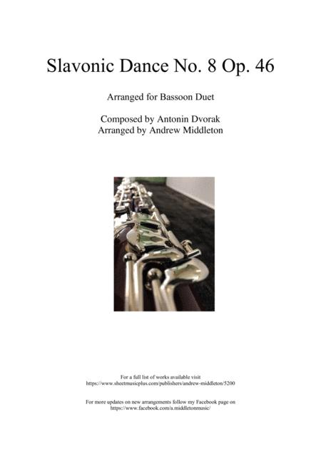 Slavonic Dance No 8 Op 46 Arranged For Bassoon Duet Sheet Music