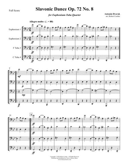 Slavonic Dance Op 72 No 8 For Euphonium Tuba Quartet Sheet Music