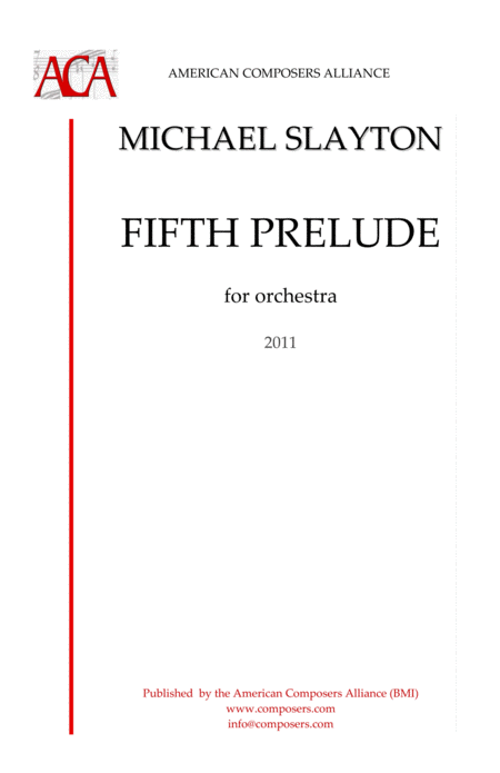 Slayton Fifth Prelude Sheet Music