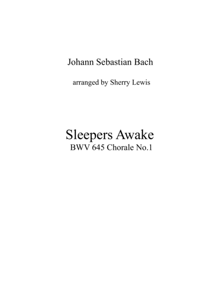 Free Sheet Music Sleepers Awake Bwv 645 Chorale No 1 String Trio For String Trio