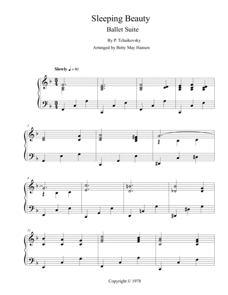 Free Sheet Music Sleeping Beauty Theme