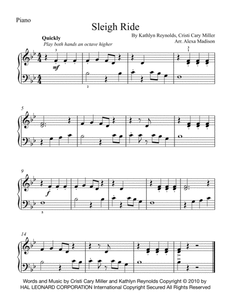 Sleigh Ride Beginning Sheet Music