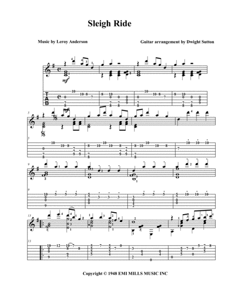 Sleigh Ride Instrumental Ww Us Pre Post Ert Options Sheet Music