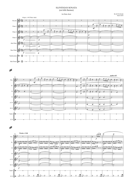 Free Sheet Music Slovenian Sonata For Flute Choir