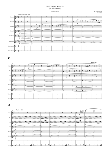 Slovenian Sonata For Flute Choir Sheet Music