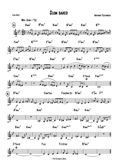 Free Sheet Music Slow Baked