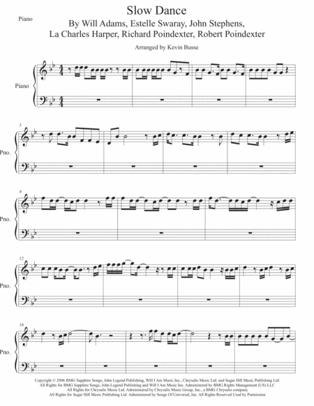 Free Sheet Music Slow Dance Piano Original Key