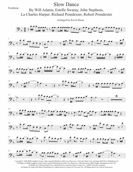 Slow Dance Trombone Sheet Music