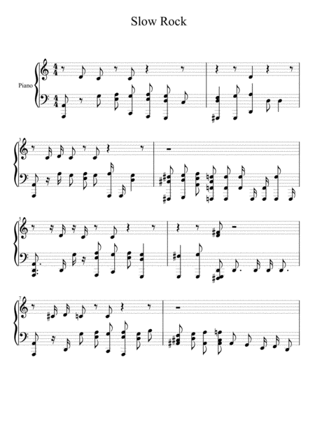 Free Sheet Music Slow Rock