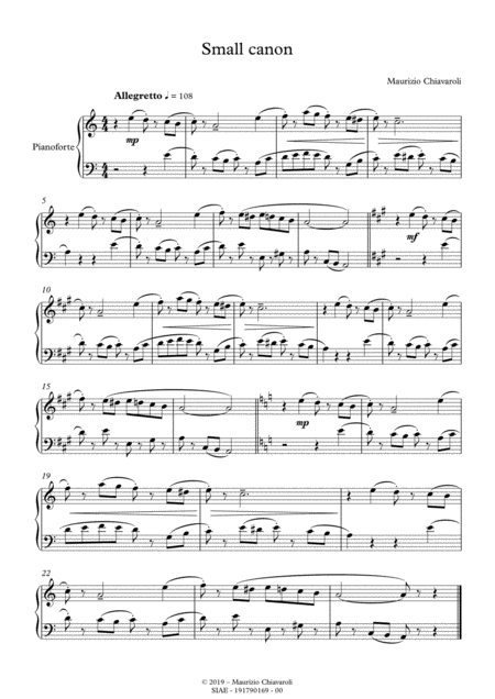 Small Canon Sheet Music