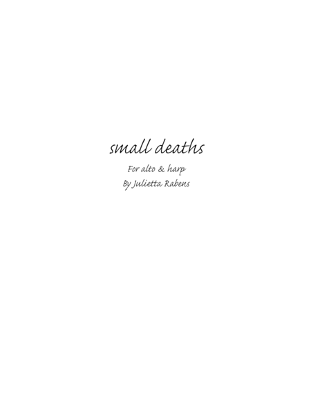 Free Sheet Music Small Deaths For Alto And Harp