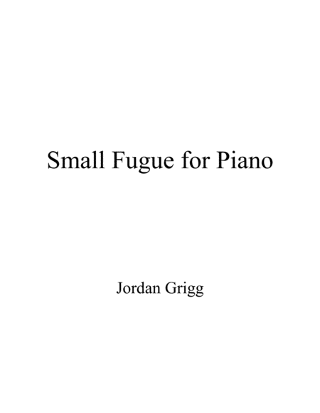 Free Sheet Music Small Fugue For Piano