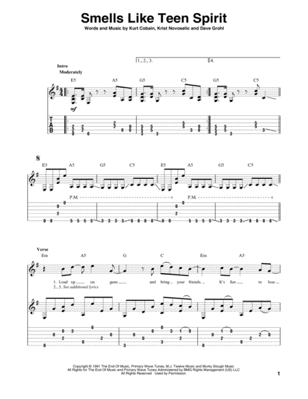 Smells Like Teen Spirit Sheet Music