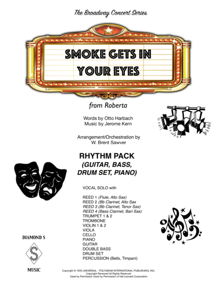 Smoke Gets In Your Eyes Rhythm Pack Piano Guitar Bass Drums Sheet Music