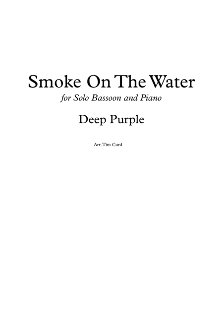 Smoke On The Water For Solo Bassoon And Piano Sheet Music