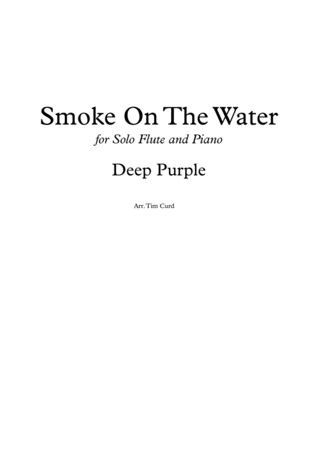 Smoke On The Water For Solo Flute And Piano Sheet Music