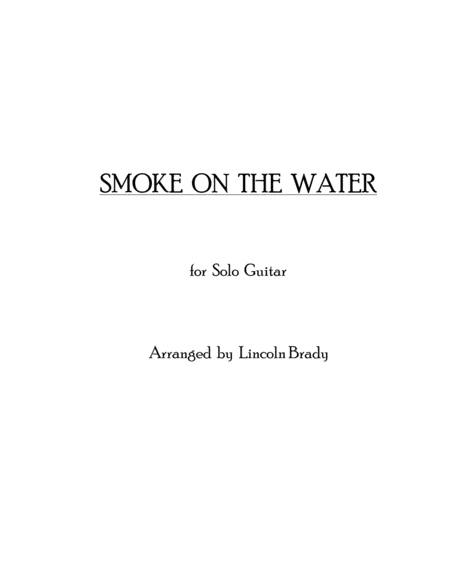 Smoke On The Water Solo Guitar Sheet Music