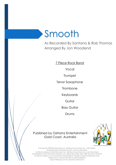 Smooth 7 Piece Horn Chart Sheet Music