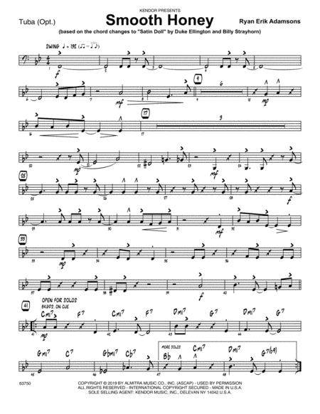 Smooth Honey Based On The Chord Changes To Satin Doll Tuba Sheet Music