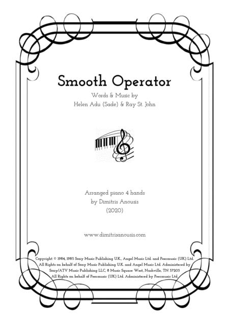 Free Sheet Music Smooth Operator Amazing Piano 4 Hands Arrangement