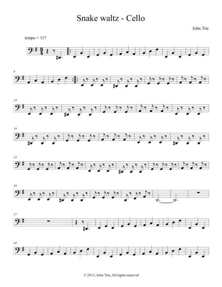 Snake Waltz Cello Sheet Music