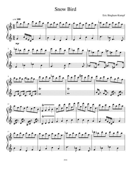 Snow Bird Sheet Music