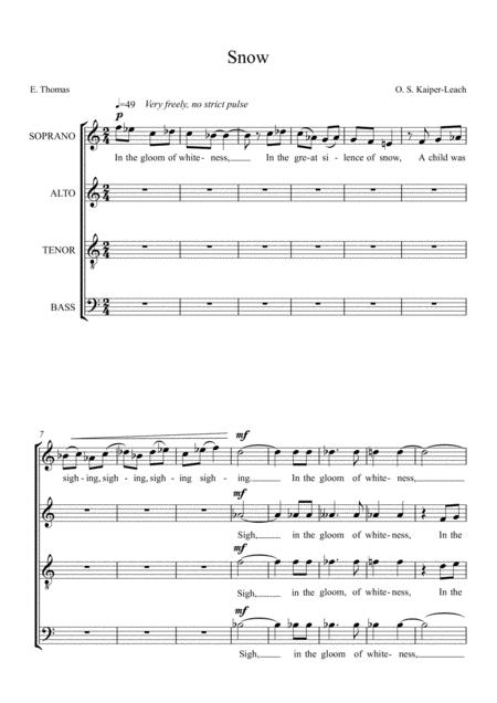 Snow Satb Sheet Music