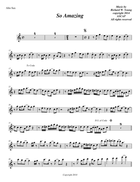 So Amazing Alto Sax Sheet Music