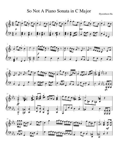 Free Sheet Music So Not A Piano Sonata In C Major