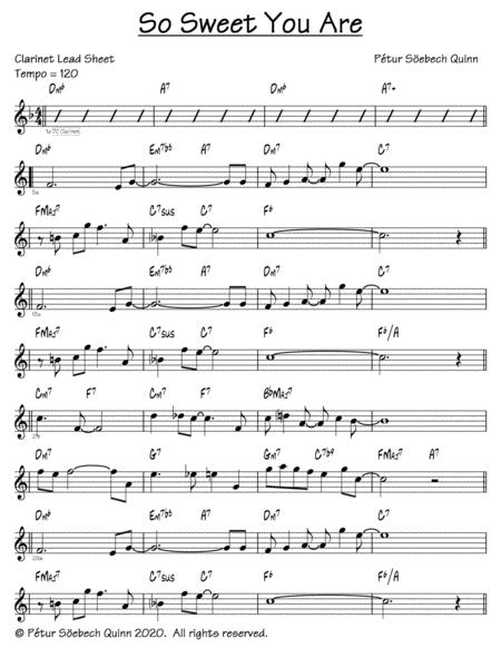 Free Sheet Music So Sweet You Are