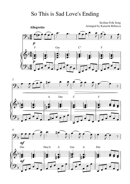 Free Sheet Music So This Is Sad Loves Ending Bassoon Solo And Piano Accompaniment