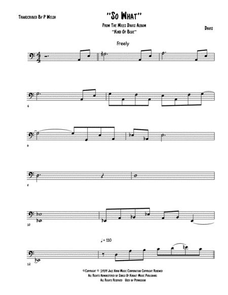 So What Bass Part Sheet Music