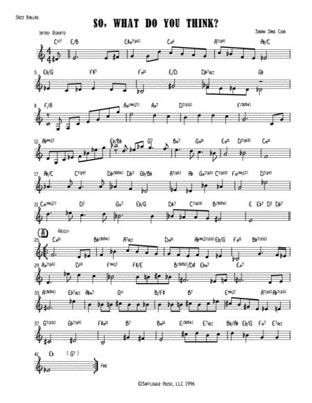 Free Sheet Music So What Do You Think