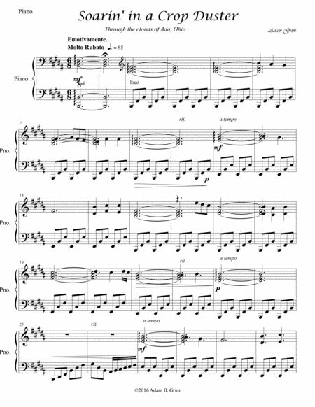 Free Sheet Music Soarin In A Cropduster