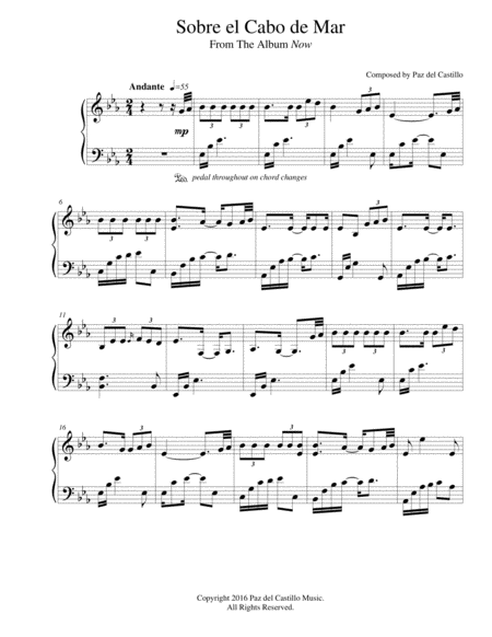 Free Sheet Music Sobre El Cabo De Mar