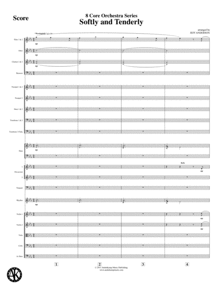 Softly And Tenderly 8 Core Orchestra Sheet Music