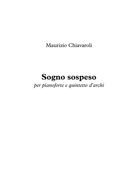 Sogno Sospeso Sheet Music