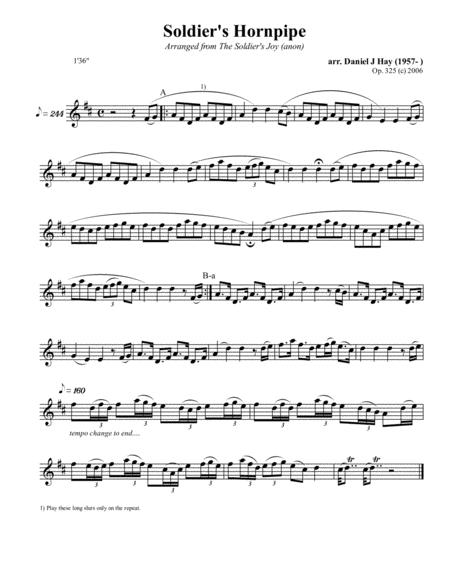 Free Sheet Music Soldiers Hornpipe Treble Solo